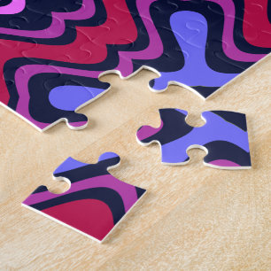 Puzzle Patrón geométrico arábigo en rosa vibrante y bl