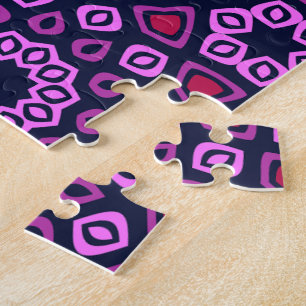 Puzzle Patrón geométrico con tri-hexágono truncado púrpur