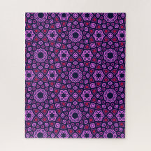 Patrón geométrico con triple hexago truncado púrpu