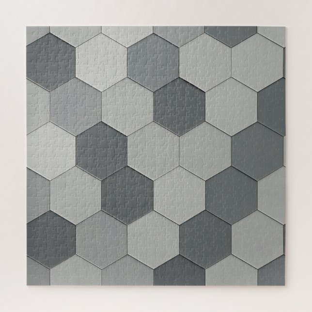 Puzzle Patrón geométrico de baldosas hexagonales modernas (Vertical)