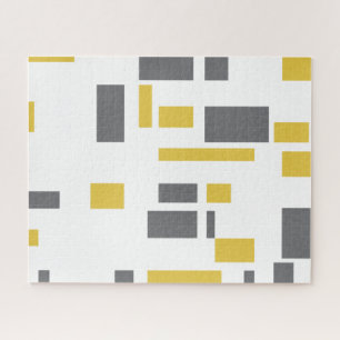 Puzzle Patrón geométrico gris amarillo moderno, simple y