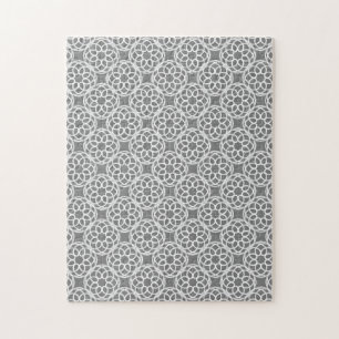 Puzzle Patrón geométrico gris blanco sin fisuras