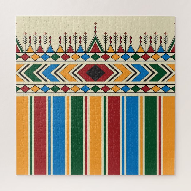 Puzzle Patrón geométrico inspirado en Al-Qatt Al-Asiri. (Vertical)