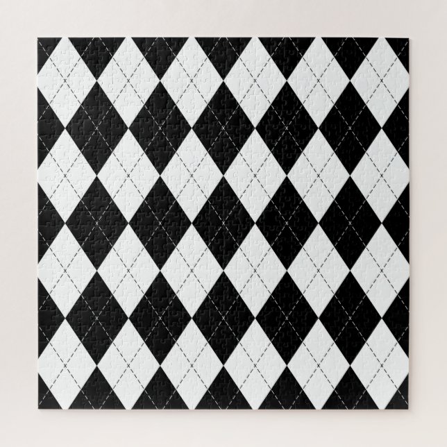 Puzzle Patrón geométrico negro blanco (Vertical)