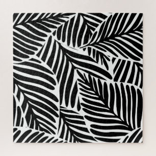 Puzzle Patrón geométrico sin soldadura monocromo de jungl