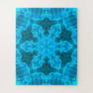 Puzzle Patrón Kaleidoscope helado de copo de nieve azul