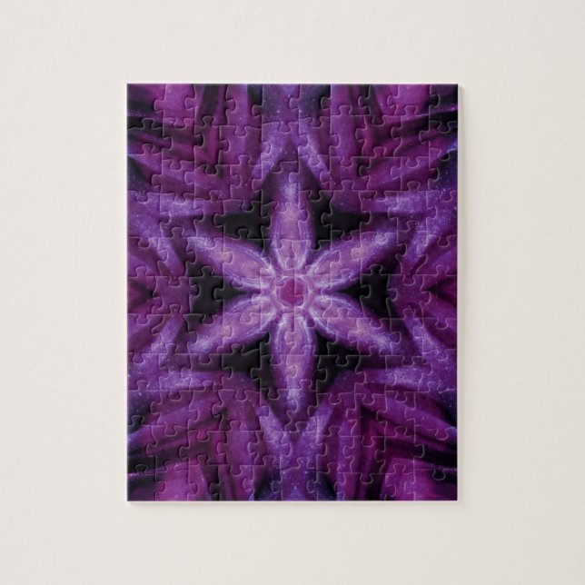 Puzzle Patrón Kaleidoscopio de Corazón y Flor Purpurina P (Vertical)
