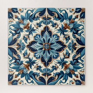 Puzzle Patrón mediterráneo Azulejo Porcelana Blue Tile