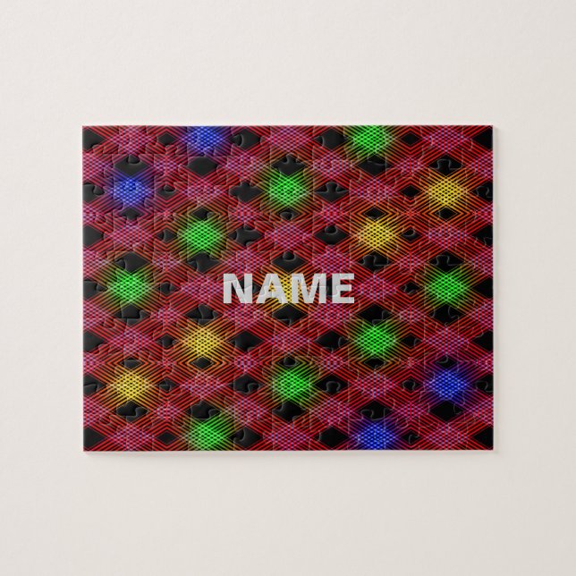 Puzzle Patrón multicolor de Gingham Check (Horizontal)