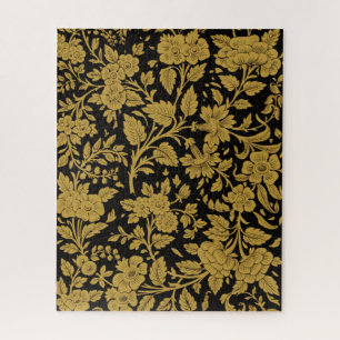 Puzzle Patrón negro de trabajo de laca india floral de or