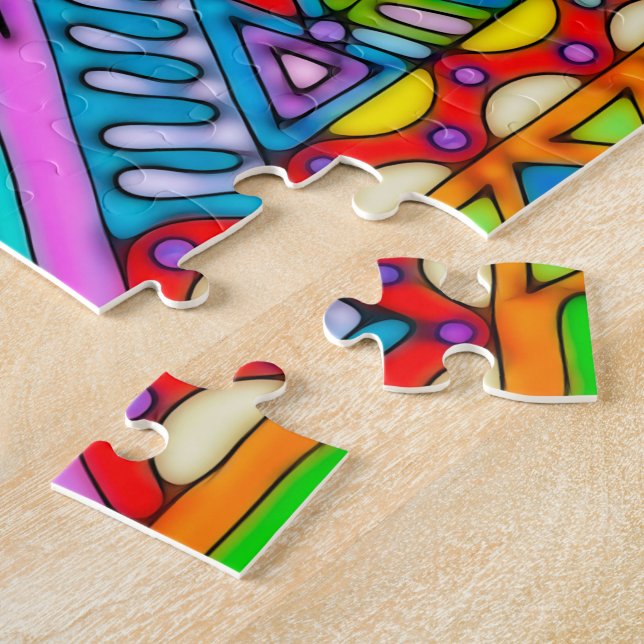 Puzzle Patrón Pintado A Mano Y Digitalmente Art 53 (Lado)