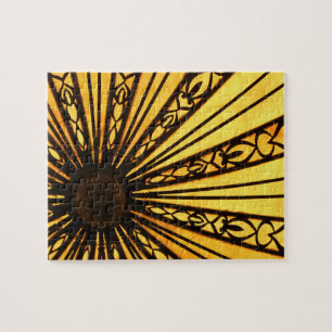 Puzzle Patrón radial amarillo