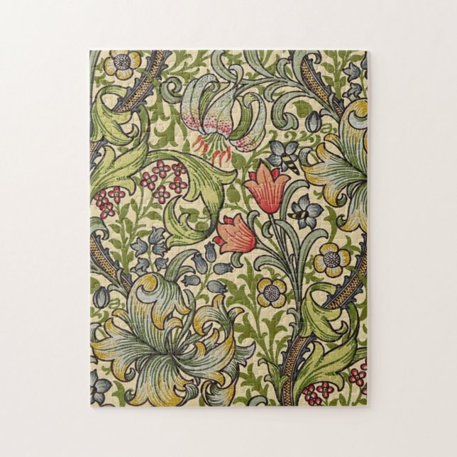 Puzzle Patrón restaurado de William Morris Golden Lily (Vertical)
