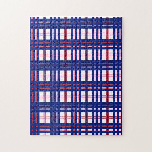 Puzzle Patrón revestido rojo azul blanco (Vertical)