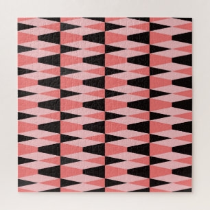 Puzzle Patrón rosa negro geométrico negrita