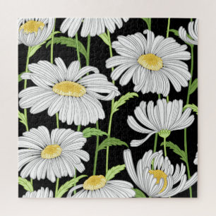 Puzzle Patrón sin foco con flores de verano.