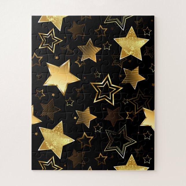 Puzzle Patrón sin foco con las estrellas doradas (Vertical)