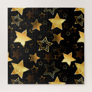 Puzzle Patrón sin foco con las estrellas doradas