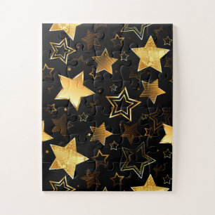 Puzzle Patrón sin foco con las estrellas doradas