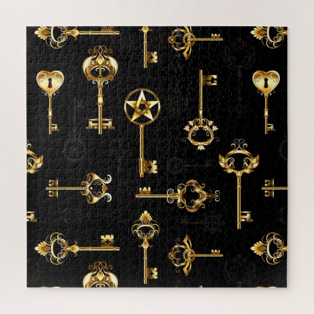 Puzzle Patrón sin inconvenientes con las teclas de oro (Vertical)