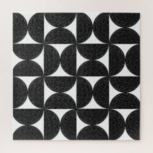 Puzzle Patrón transparente del estilo abstracto negro de