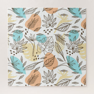 Puzzle Patrón tropical de verano dibujado a mano