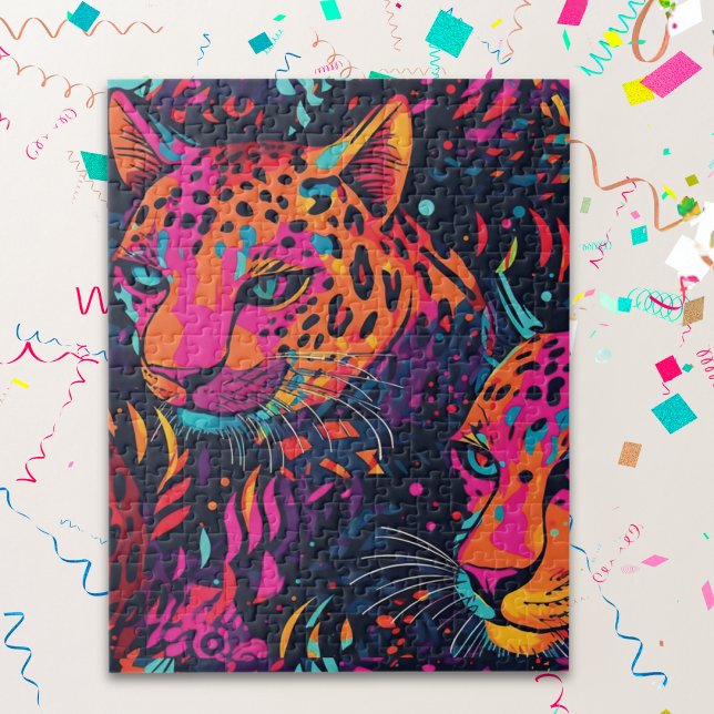 Puzzle Patrón vibrante de leopardo de la jungla  (Subido por el creador)