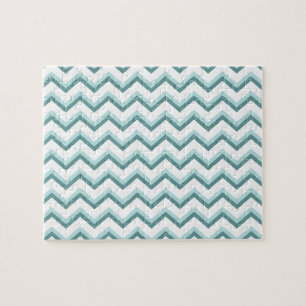 Puzzle Patrón ZigZag Chevron en verde menta