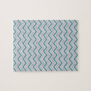 Puzzle Patrón ZigZag Verde azulado de Pearl Floral
