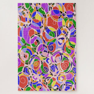 Puzzle Patrones abstractos giratorios pastel