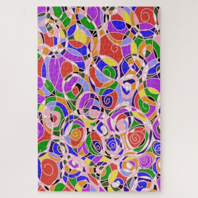 Puzzle Patrones abstractos giratorios pastel (Vertical)