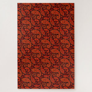 Puzzle Patrones de cachemira marrones adorables con remol