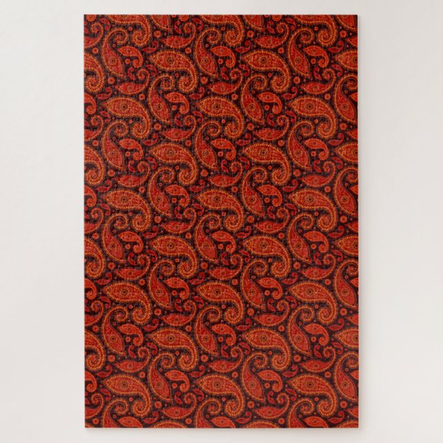 Puzzle Patrones de cachemira marrones adorables con remol (Vertical)