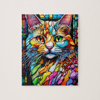 Puzzle Patrones de gato 708 multicolor