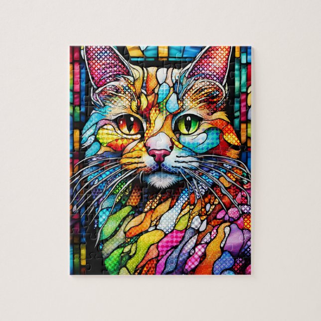 Puzzle Patrones de gato 708 multicolor (Vertical)