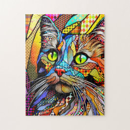 Puzzle Patrones de gato 711 multicolor