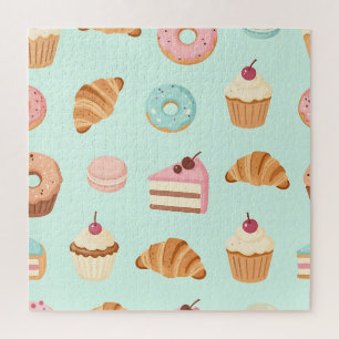 Puzzle Patrones de Pastelería Francesa Dulces y Monos