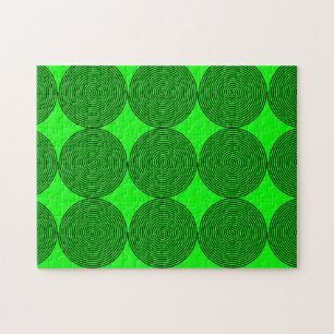Puzzle Patrones espirales de ilusión óptica Neon Green Bl