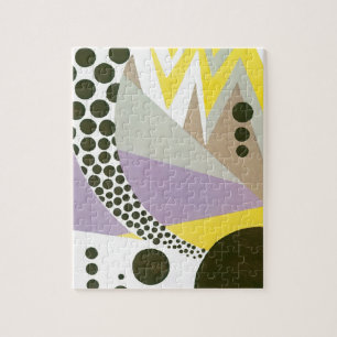Puzzle Patrones geométricos de jazz Art Deco Pochoir vint