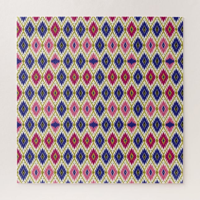 Puzzle Patrones geométricos: Ilustra textil tradicional (Vertical)
