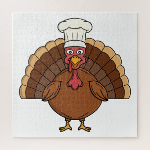 Puzzle Pavo de dibujos animados de Acción de Gracias Chef