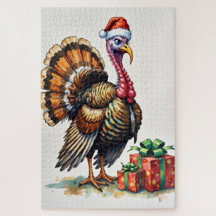 Puzzle Pavo que torpemente se esconde con sombrero de San