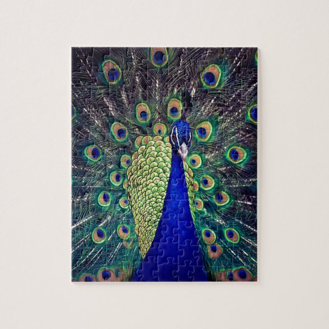 Puzzle Pavo Real Azul Cobalto (Vertical)