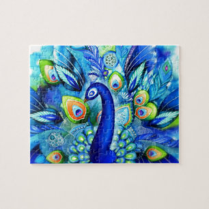 Puzzle Pavo real en la plena floración