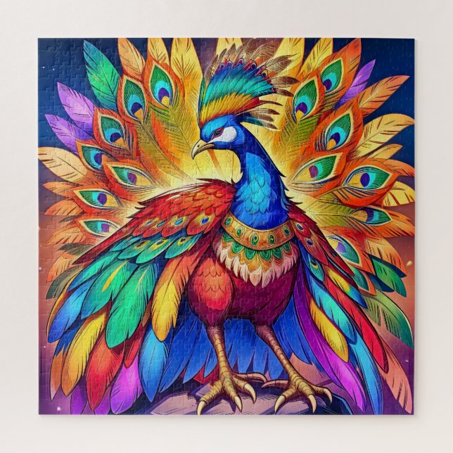Puzzle Pavo Real Vibrante (Vertical)