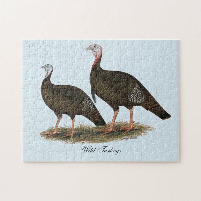 Puzzle Pavos Salvajes del Este en Pareja (Horizontal)