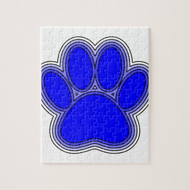 Puzzle Paw De Perro En Azul Con Brotes (Vertical)