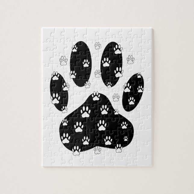 Puzzle Paws Blancos Sobre La Papelera Negra (Vertical)