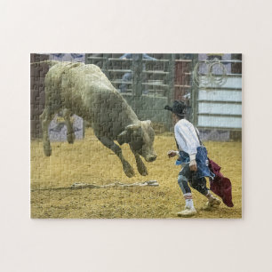 Puzzle Payaso de Rodeo Vaquero Toro Distractor Deportes O