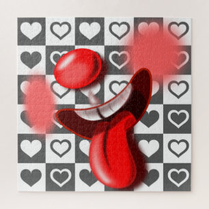 Puzzle Payaso y corazón locos